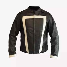 Giacca di pelle nera Ghost