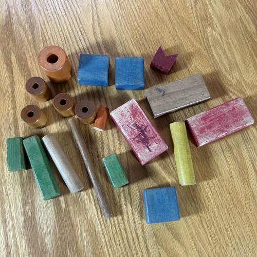 Blocchi colorati legno vintage - blocchi,