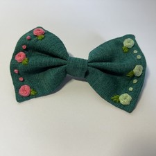 Fiocco capelli ricamato nastro