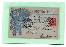 CARTOLINA POSTALE PUBBLICITARIA 1908 PIETRO ROSSI VERNICI FIRENZE