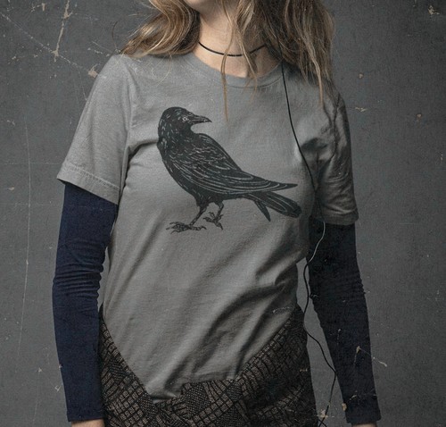Shirt donna crow stampa a - t-shirt,