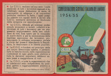 TESSERA SINDACATO ANNO 1954-55