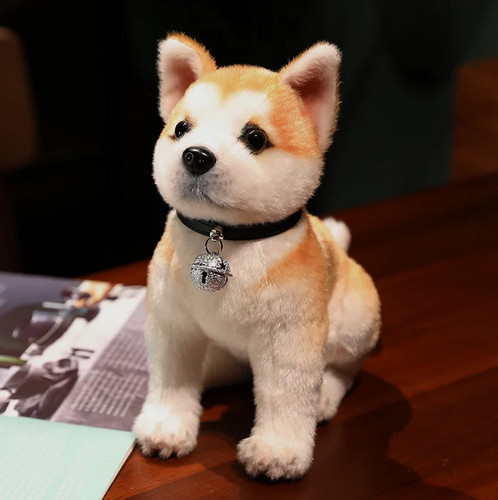 Peluche cane akita bianco - cane,