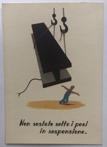 Cartolina pubblicitaria inail - cartolina,