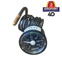 TERMOMETRO NERO Ø 37 mm 0-120° C BULBO CAPILLARE mm.1500 IMIT