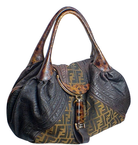 Borsa spia fendi zucca marrone - spia,