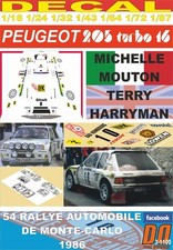 DECAL PEUGEOT 205 TURBO 16 M