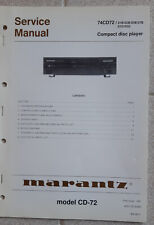 MARANTZ SERVICE MANUALS CD Player CD72