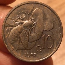 Moneta 10 Centesimi 1927 Ape, Vittorio Emanuele III, Ottime Condizioni, Rif.8842