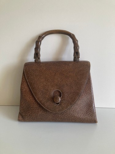 Vintage sac main cuir bambou - vintage,