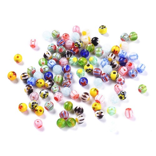 100pz perline vetro millefiori - 100pz,