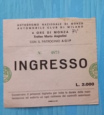 BIGLIETTO INGRESSO AUTODROMO