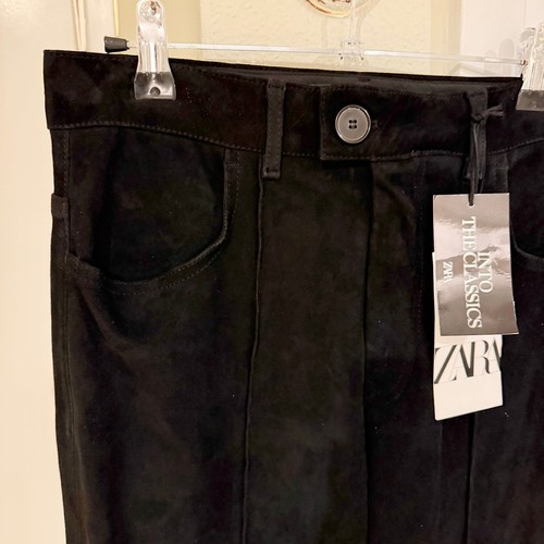Zara lambskin bootcut trousers - zara,