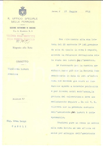 1912 ancona ufficio ferrovie - 1912,
