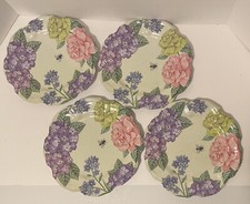 Set 4 piatti 10" melaminico shabby chic nuovi design fiori e api casetta 