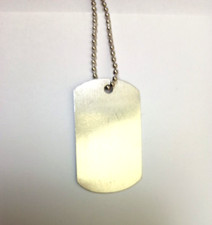 COLLANA CIONDOLO PIASTRINA MILITARE IN ALLUMINIO liscia C204