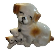 Statuina vintage cane marrone