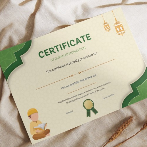 Certificate quran - of,