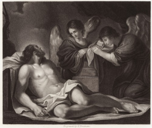 Cristo morto con angeli di - con,
