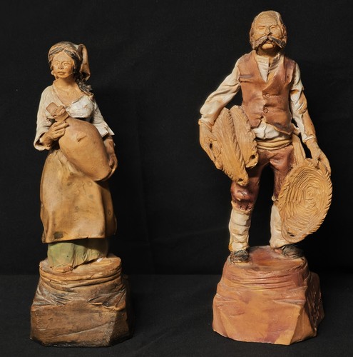 Coppia sculture terracotta - coppia,