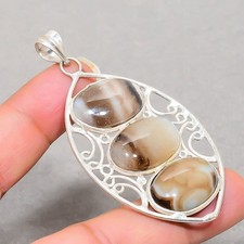 Ciondolo gioielli etnici alla moda fatto a mano con pietra preziosa agata...