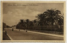 Cartolina Siderno corso V.E villa Albanese animata Reggio paesaggistica T14