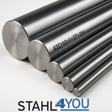 Acciaio grezzo tondo lunghezza 500mm 42CrMo4+QT+C/SH Ø6mm - Ø70mm