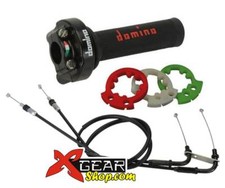 COMANDO GAS RAPIDO DOMINO 3 GHIERE per KAWASAKI Z800 + cavi universali pronti