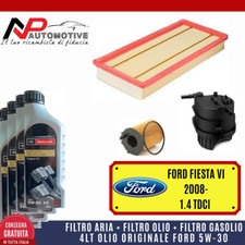 KIT TAGLIANDO FORD FIESTA VI 1.4 TDCI DAL 2008  + 4 LT OLIO ORIG. FORD  5W30