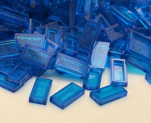 Lego tile 1x2 blu trasparente - lego,