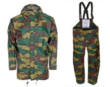 Giacca originale esercito belga protezione dall'umidità, pantaloni tipo Goretex *** NUOVO ***