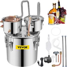 VEVOR Distillatore Acqua Alcolica 8GAL/30L Fusto Doppio in Acciaio Inox e Rame