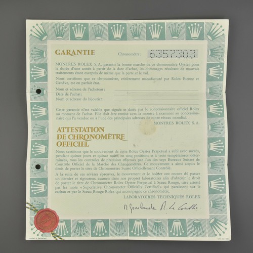 Rolex warranty booklet - warranty,