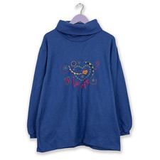 Pile Vintage a collo alto blu