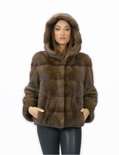 56 Mink Fur Jacket Hooded Long