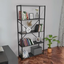 Libreria 5 Ripiani Scaffale Stile Industrial 88x34x180 Jacob Vari Colori