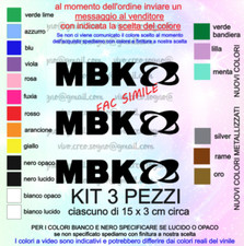 3 adesivi sticker prespaziato compatibile MBK booster tuning scooter casco 15cm
