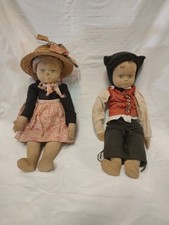 Coppia Bambole In Stoffa Panno