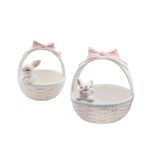 Coniglio ceramica cesto - ceramica,