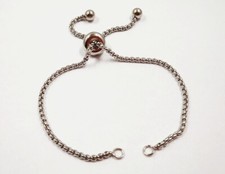 1pz base bracciale con chiusura scorrevole connettore in acciaio inox 23cm