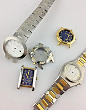 Stock Lotto 5 Casse Acciaio Per Orologi Analogici  Donna Parti Ricambio Usate