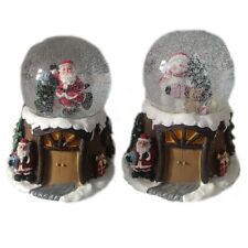 Ampolla palla di neve sfera carillon in vetro globo con babbo natale o pupazzo