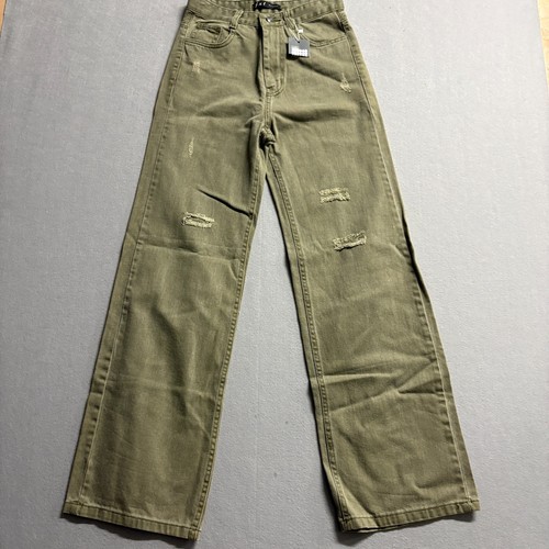 Jeans oliva gamba - , larga