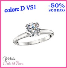 ANELLO SOLITARIO ORO BIANCO