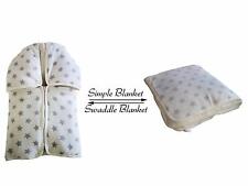 Sacco Coperta avvolgi-bebé apribile in pile bianca con stelline Trapunta culla 