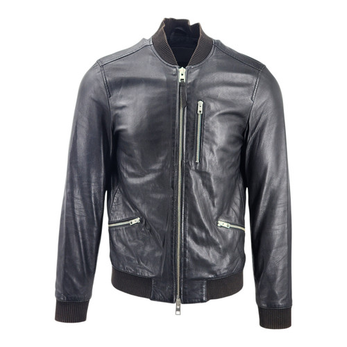 Bomber allsaints pelle nera - bomber,