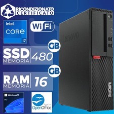 Pc Computer Desktop Fisso Ricondizionato i7 Ram 16GB SSD 480GB Windows 10 Wi-Fi