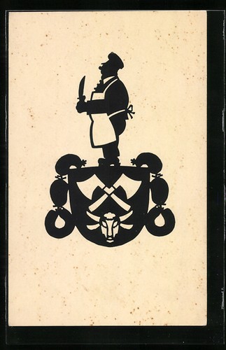 Cartolina macellaio con