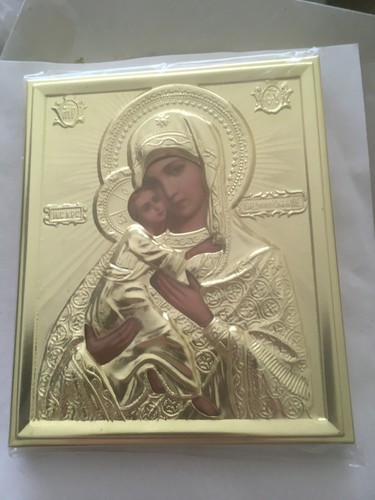 Icona russa legno riza oro - icona,