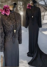 Black lace beaded gothic